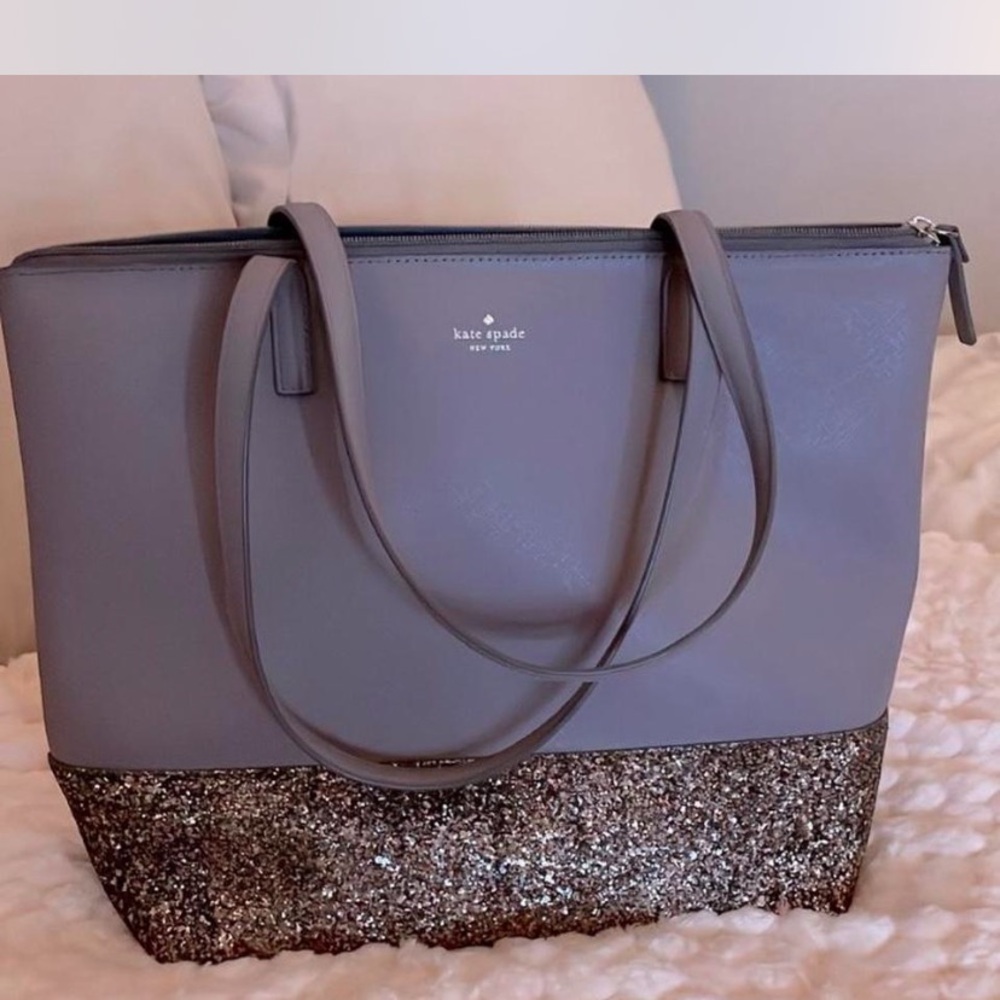 Kate Spade Purple Sparkle Tote Bag